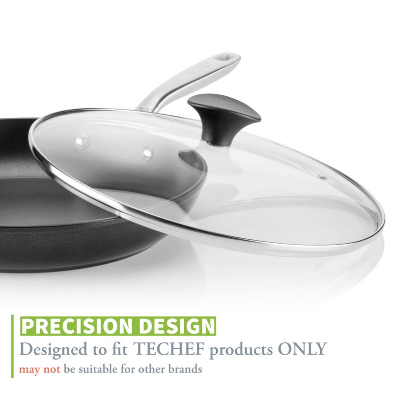 TECHEF 12 Inch Tempered Glass Lid â€“ Lid for 12â€ Pans and Skillets â€“ Steam Vent, Oven & Dishwasher Safe â€“ Tempered Glass â€“ Made in Korea - Image 5